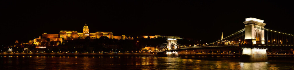 Panoramic night view of Budapest, Hungary