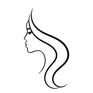 Female face profile sketch