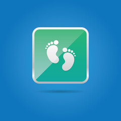 Simple Vector Green Footprints Icon