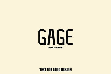 Gage Male Name Modern Typography Text For Logo Designs and Shop Names
