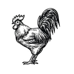 chicken breeding. animal husbandry. livestock. vector sketch on a white background