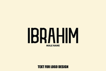 Ibrahim Male Name Modern Calligraphy Text For Logo Designs and Shop Names