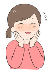 照れる女性