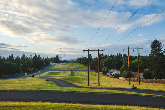 Power Lines and Paved Trails in a Pacific Northwest City