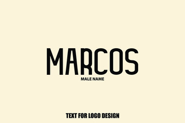 male Name Marcos Calligraphy Text Sign For Logo Designs and Shop Names