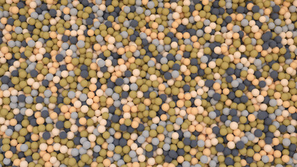 Abstract digital background with multicolored plastic spheres