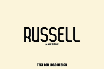 Russell male Name  Semi Bold Black Color Typography Text For Logo Designs and Shop Names