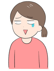 Obraz premium 涙目の女性