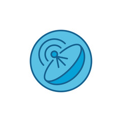 Circle with Satellite Dish vector concept blue icon
