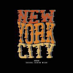 Obraz premium Vector illustration of graphic lettering, NEWYORK, creative clothing suitable for design of t-shirts, hoodies, prints, posters, etc.