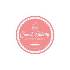 Sweet Bakery Logo, Bakery and Dessert Logo Flat Design Vector
