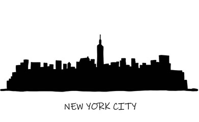 Tokyo skyline freehand drawing sketch on white background.