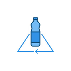 Plastic Bottle Recycle vector concept blue icon