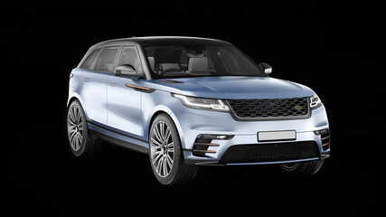 Fototapeta premium SUV car on black background 