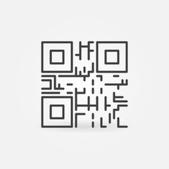 QR Code linear vector concept minimal icon