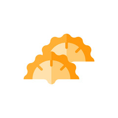 Dumpling, Gyoza Flat Icon Logo Illustration Vector Isolated. Japanese Food and Restaurant Icon-Set. Suitable for Web Design, Logo, App, and Upscale Your Business.