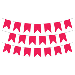 Obraz premium Vector party celebration garlands and flags decoration card background template
