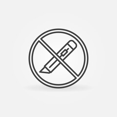 Do not use Paper Cutter vector thin line concept round icon