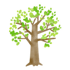 爽やかな新緑の木の素材イラスト　Refreshing fresh green tree material illustration