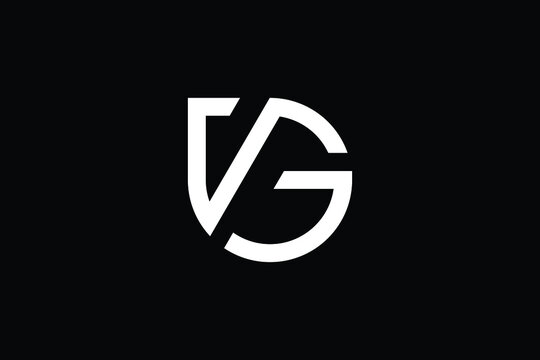VG logo letter design on luxury background. GV logo monogram initials letter concept. VG icon logo design. GV elegant and Professional letter icon design on black background. V G GV VG