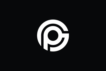 GP logo letter design on luxury background. PG logo monogram initials letter concept. GP icon logo design. PG elegant and Professional letter icon design on black background. G P PG GP