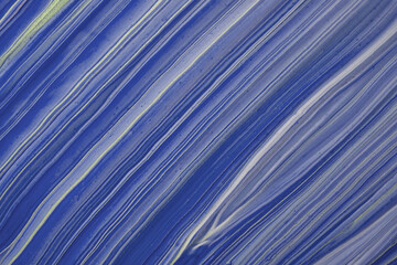Fototapeta premium Abstract fluid art background navy blue and golden glitter color. Liquid marble. Acrylic painting with sapphire gradient