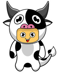 cartoon character illustration
cow mascot animal costume
