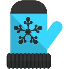 Vector ski mitten icon isolate on white background