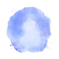Blue watercolor vector stain on white background