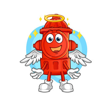 recommend clip art: fire hydrant angel with wings vector. cartoon character