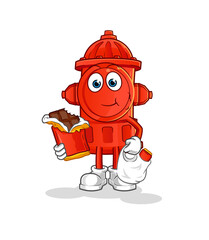 fire hydrant eat chocolate mascot. cartoon vector