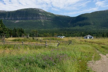 Fototapeta na wymiar Port au Choix Canada - 9 August 2012 : Cottage in Newfoundland Canada