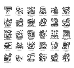 Set of Millionaire Habit thin line and pixel perfect icons for any web and app project.
