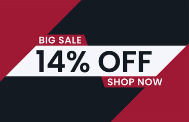 Big Sale 14% Off Shop Now. 14 percent discount Special Offer Modern Banner