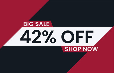 Fototapeta premium Big Sale 42% Off Shop Now. 42 percent discount Special Offer Modern Banner