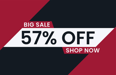 Big Sale 57% Off Shop Now. 57 percent discount Special Offer Modern Banner