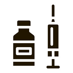 syringe with medicine icon Vector Glyph Illustration