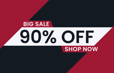 Obraz premium Big Sale 90% Off Shop Now. 90 percent discount Special Offer Modern Banner