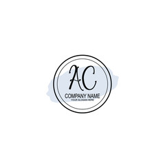 AC Initials handwritten minimalistic logo template vector