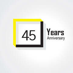 45 Years Anniversary Celebration Vector Template Design Illustration