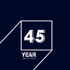 45 Years Anniversary Celebration Blue Color Vector Template Design Illustration