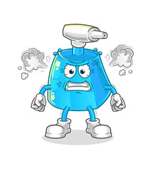 cleaning spray very angry mascot. cartoon vector