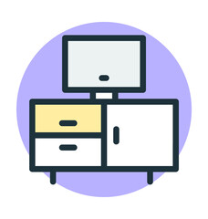 Tv Stand Vector Icon