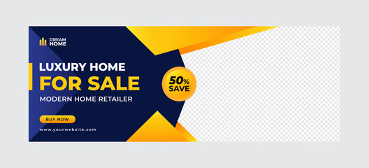 Fototapeta premium Furniture sale social media banner and cover template