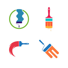 Set of Paint logo design vector illustration, Creative Paint logo design concept template, symbols icons