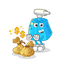 cleaning spray refuse money illustration. character vector