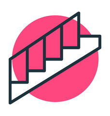 Indoor Stairs Vector Icon