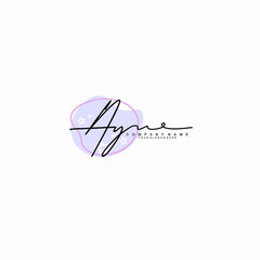 AY Initials handwritten minimalistic logo template vector