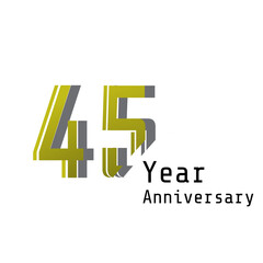 45 Years Anniversary Celebration Gold Black Background Color Vector Template Design Illustration
