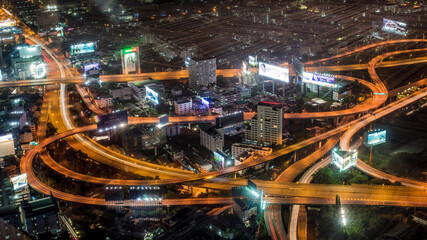Fototapeta na wymiar Bangkok Expressway and Highway top view Thailand